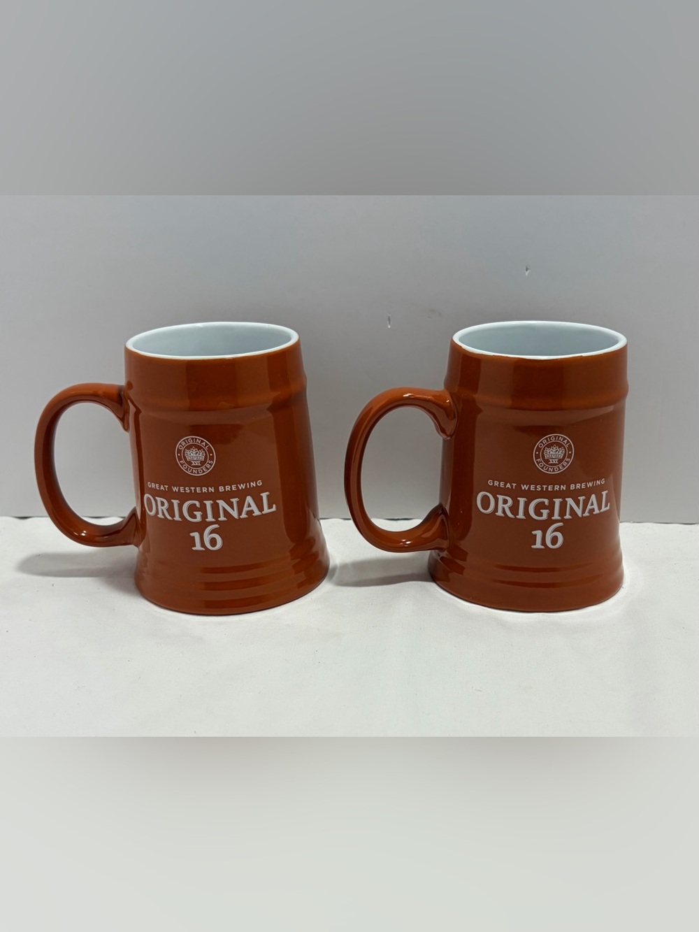 Great Western Brewing Company Ceramic Beer Mugs Set of 2